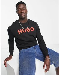 HUGO - Dem - Sweatshirt Met Groot Logo - Lyst