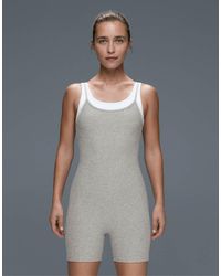 Oysho - Comfortlux Short Jumpsuit With Heathered Overlay - Lyst
