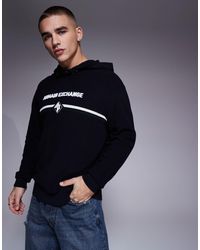 ARMANI EXCHANGE - Sweat à capuche en maille avec logo sur le devant - Lyst