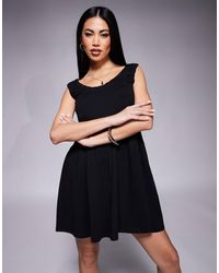 ASOS - Ruched Scoop Smock Mini Dress - Lyst