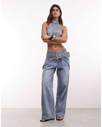Liquor N Poker - Baggy Belt Buckle Detail Jeans Co-Ord - Lyst