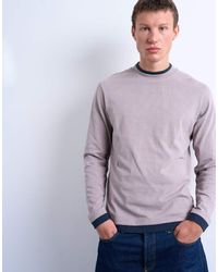 TOPMAN - Camiseta Lila Y Azul Marino De Manga Larga Con Diseño De Doble Capa De -Morado - Lyst