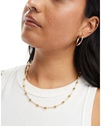 Whistles - Beaded T Bar Necklace - Lyst
