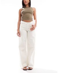 JJXX - Vaqueros Blanco Hueso De Corte Ancho Y Talle Bajo Tokyo De - Lyst