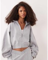 HUGO - Dolpie Cropped Zip Through Co-ord Hoodie - Lyst