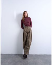 TOPSHOP - Dropped Waist Barrel Trouser - Lyst