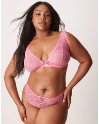 ASOS - Asos Design Curve Blake Heart Lace High Apex Soft Bra With Corset Detail - Lyst