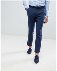 ASOS - Slim Suit Trousers In Blue Wool Mix Twill - Lyst