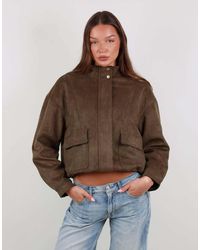SIMMI - Faux Suede Cargo Pocket Jacket - Lyst