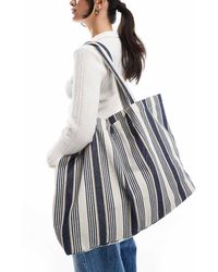 ASOS - Large Stripe Tote Bag - Lyst