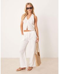 JDY Petite - – weit geschnittene hose aus mullstoff - Lyst