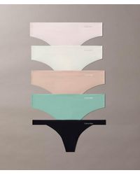 Calvin Klein - Microfibre Invisibles 5 Pack Thong - Lyst