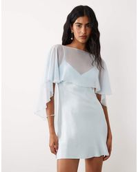 ASOS - Satin Chiffon Cape Layer Mini Dress - Lyst