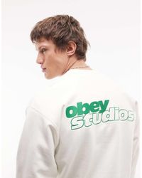 Obey - Tonic Logo Crew Neck Sweatshirt With Back Print - Lyst