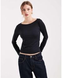 Hollister - Long Sleeve Slash Neck Seamless Top - Lyst
