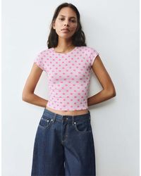Pull&Bear - Fitted T-Shirt With Full Sleeves - Lyst