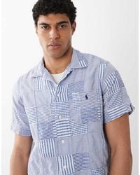 Polo Ralph Lauren - Icon Logo Patchwork Print Short Sleeve Shirt - Lyst