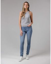 French Connection - Cotton Blend Stretch High Rise Skinny Denim Jeans - Lyst