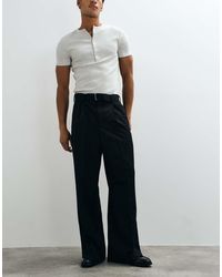 ASOS - Tailored Loose Leg Trousers With Buckle Belt - Lyst