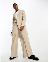 ASOS - Pantaloni da abito a fondo molto ampio color pietra - Lyst