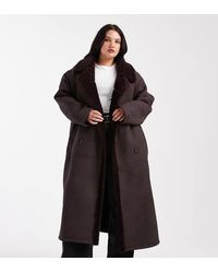 ASOS - Asos Design Curve Longline Bonded Borg Jacket - Lyst