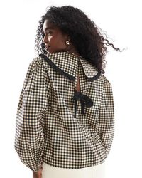 ASOS - Camicia A Quadretti Con Colletto E Fiocco Sul Retro - Lyst