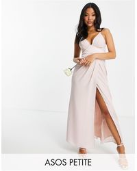 ASOS DESIGN Petite - Vestito lungoASOS in Materiale sintetico di colore  Nero | Lyst