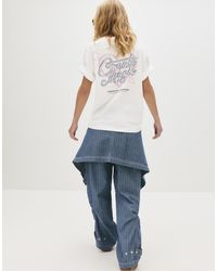 Pull&Bear - T-Shirt Bianca Con Grafica Di Cuore - Lyst