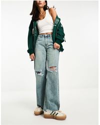 Urban Revivo - Ripped Knee Straight Leg Relaxed Jeans - Lyst