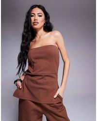 ASOS - Bandeau-Top Met Structuur En Interlock-Naden - Lyst