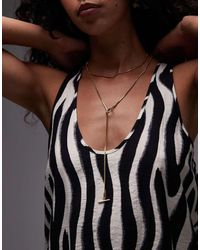 TOPSHOP - Samir Waterproof Stainless Steel Link Charm Necklace - Lyst