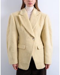 TOPSHOP - Brushed Ovoid Sleeve Cinched Waist Blazer Coat - Lyst