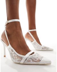 Public Desire - Bridal estella - scarpe da sposa con tacco bianche - Lyst