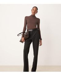 ASOS - Tall Tailored Slim Straight Leg Trousers With Belt - Lyst
