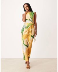 ASOS - Plisse Sleeveless Wrap Tie Side Maxi - Lyst