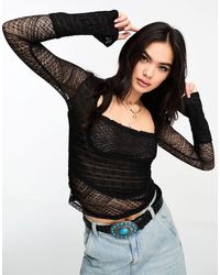 Free People - Lace Square Neck Top - Lyst