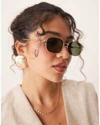 ASOS - – eckige sonnenbrille aus metall - Lyst