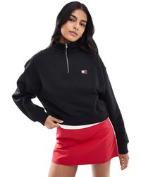 Tommy Hilfiger - Cropped Top Met Badge En 1/4 Rits - Lyst