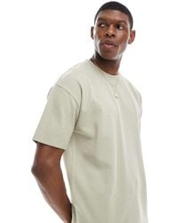 New Look - T-Shirt Oversize Color Pietra Lavorata A Nido D'Ape - Lyst