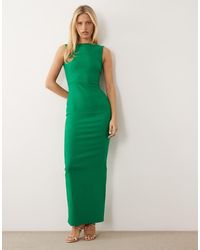 Vesper - Bengaline Cowl Back High Neck Maxi Dress - Lyst