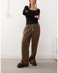 Collusion - Leopard Print Pull On Trouser With Contrast Waist - Lyst