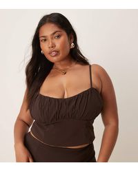 ASOS - Asos Design Curve Co-Ord Bengaline Corset Cami Top With Ruched Bust Detail - Lyst