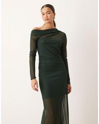 Mango - Asymmetric Long Sleeve Maxi Dress - Lyst