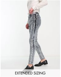 ASOS - Super Skinny Velvet Sequin Suit Trousers - Lyst