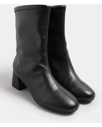 Yours Clothing - Block Heel Stretch Boots - Lyst