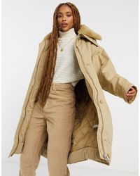 ASOS Parka extragrande beis con cuello - Neutro