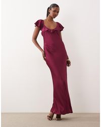 Vero Moda - Cap Sleeve Rose Detail Maxi Dress - Lyst