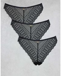 KBX - Lace 3 Pack High Leg Brief - Lyst