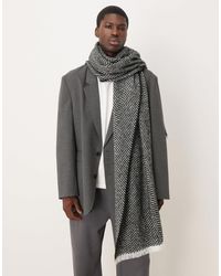 ASOS - Écharpe tissée à chevrons - noir et blanc - Lyst