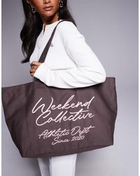 ASOS - Weekend Collective Tote Bag With Scribble Embroidery - Lyst